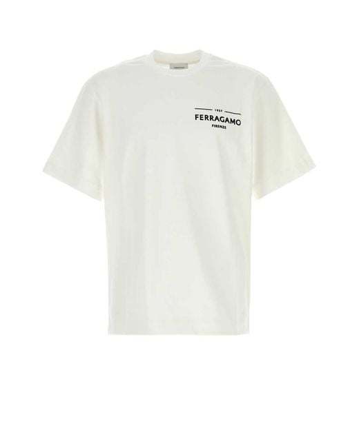 Ferragamo White Cotton T Shirt