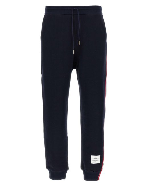 Thom Browne 'classic Loopback Stripe' joggers in het Blue voor heren