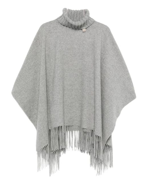 Fabiana Filippi Gray Wool Poncho