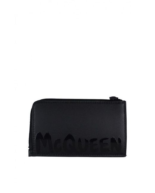 McQueen Black Alexander Mc Queen Card Holder for men