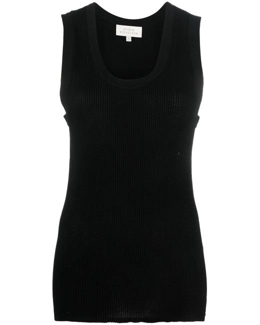 Studio Nicholson Nicholson Rib Vest Study in het Black voor heren