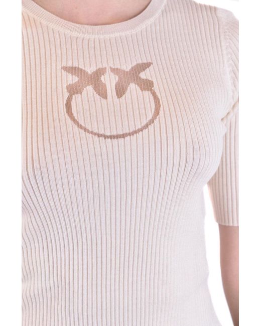 Pinko White Wool Sweater For