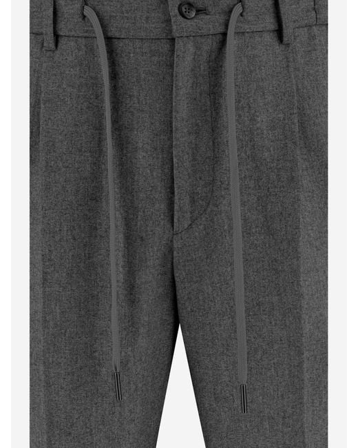 Tagliatore Gray Wool Trousers for men