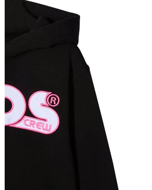Gcds Black Oversize Hoodie Girl
