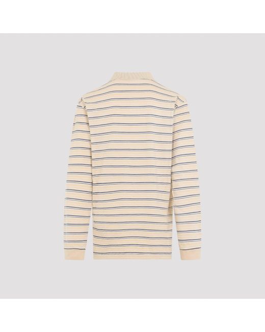 Prada Natural Striped Piqué Polo