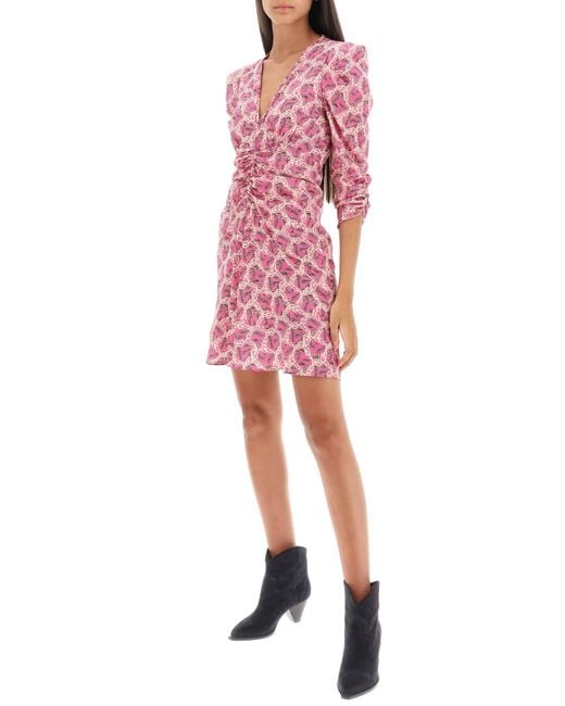 Isabel Marant 'aliniza' Riched Mini Kleid in het Pink