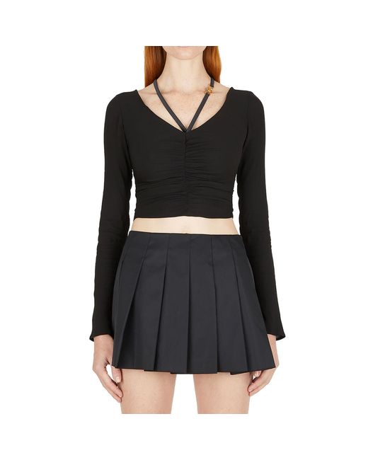 Versace Black Ruched Top