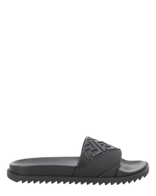 Fendi Gray Sandal With Logo