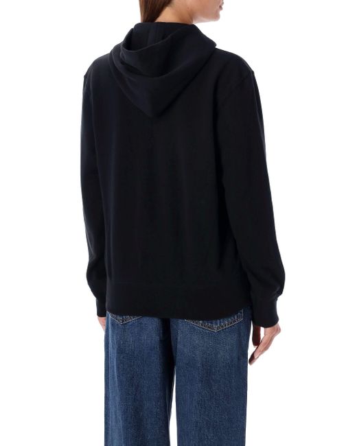 COMME DES GARÇONS PLAY Blue Zipped Hoodie With Double Heart Patch