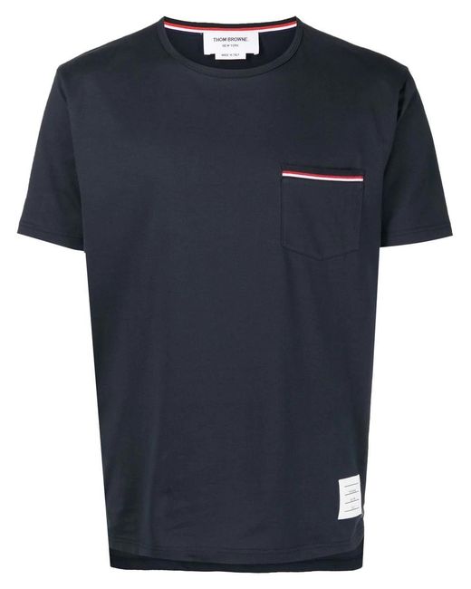 Thom Browne Blue Cotton T-Shirt for men