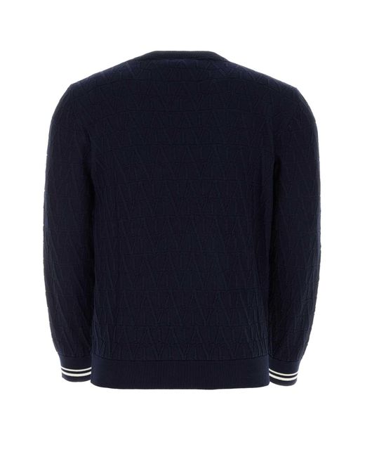 Valentino Garavani Blue Dark Cotton Sweater for men