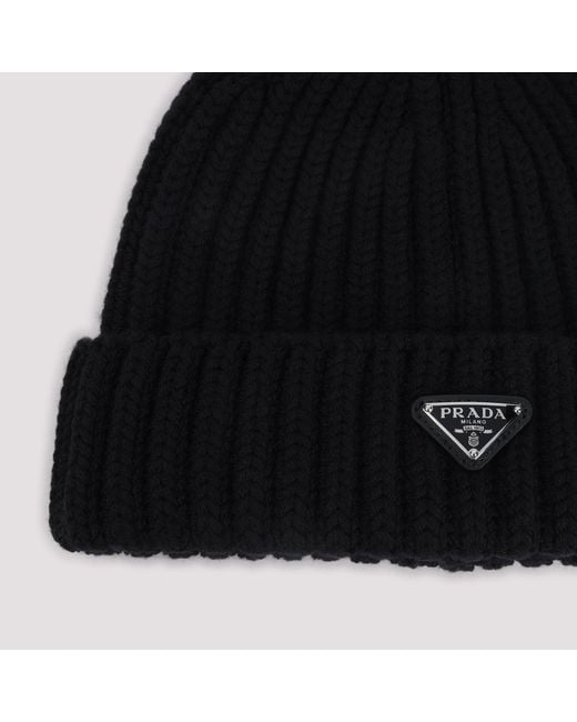 Prada Black Virgin Wool Hat