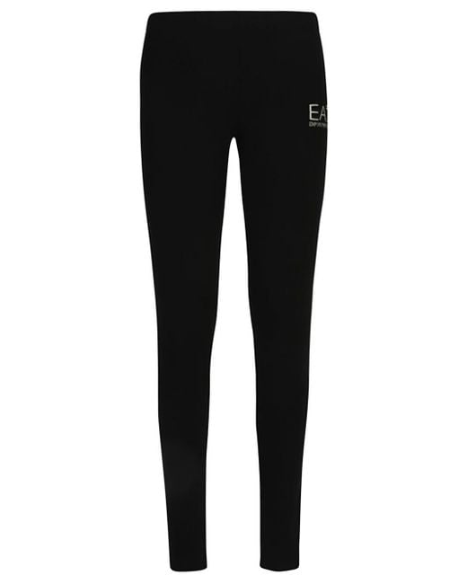 EA7 Black Cotton Leggings