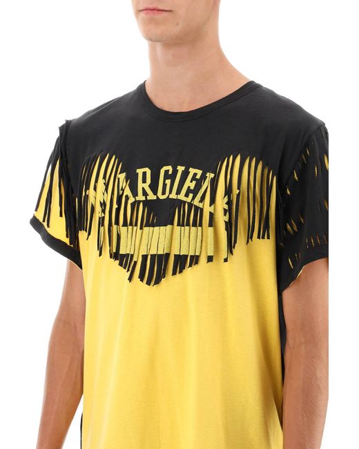 Decortiqué Fringe T -Shirt Maison Margiela de hombre de color Yellow