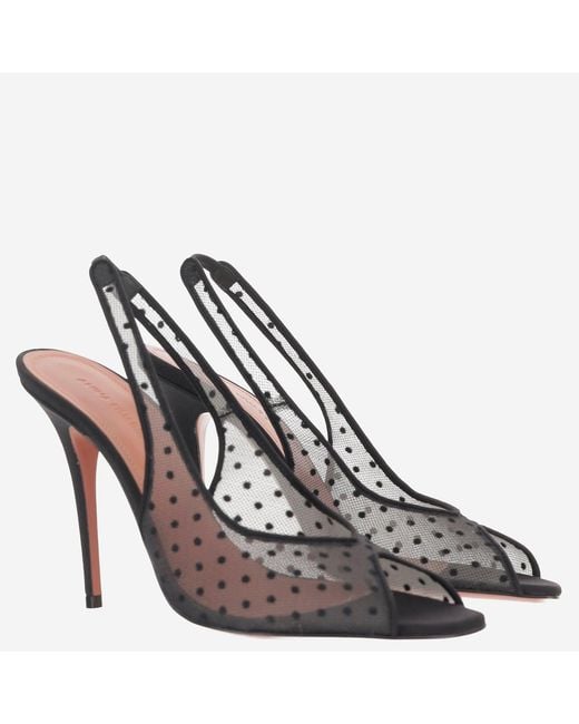 AMINA MUADDI Metallic Slingback Heels