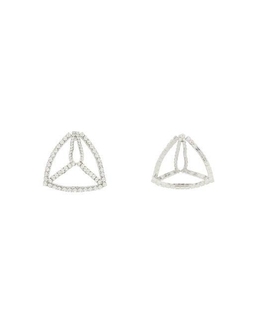 Area Metallic 'crystal Pyramid' Earrings