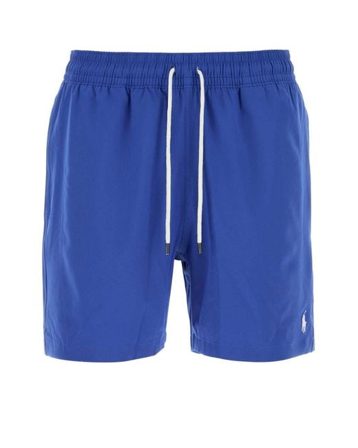 Polo Ralph Lauren Blue Logo Swim Shorts for men