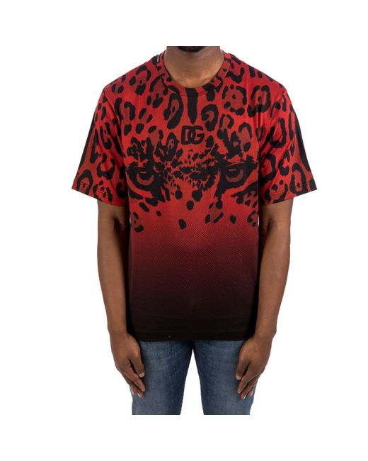Dolce & Gabbana Animalier T -shirt in het Red voor heren