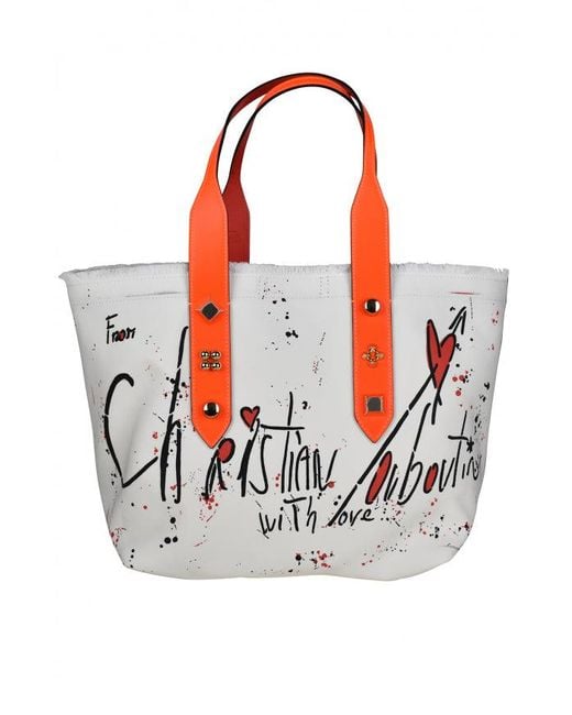 Christian Louboutin White Frangibus Medium Tote Bag