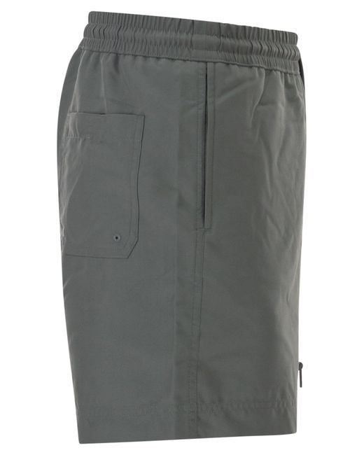 Carhartt Gray Beach Shorts With Logo