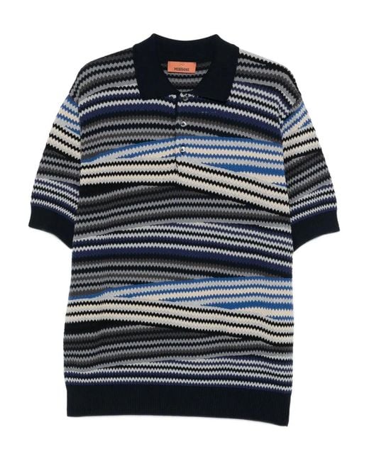 Missoni Blue Striped Polo