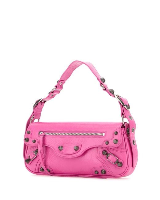 Balenciaga Pink Fuchsia Leather Small Le Cagole Sling Shoulder Bag for men
