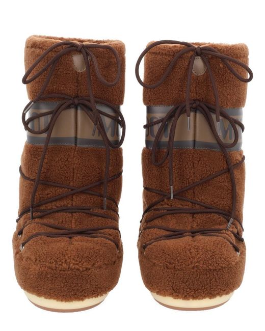 Moon Boot Brown "Icon" Boot With Logo for men