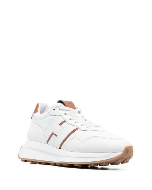 Hogan White H Patch Weiße Und Braune Glitzer Sneaker