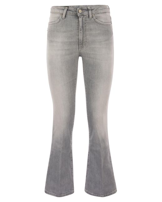 Dondup Gray Dy Super Skinny Bootcut Jeans In Stretch Denim