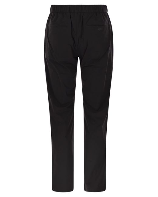 Herno Black Stretch Nylon Trousers for men