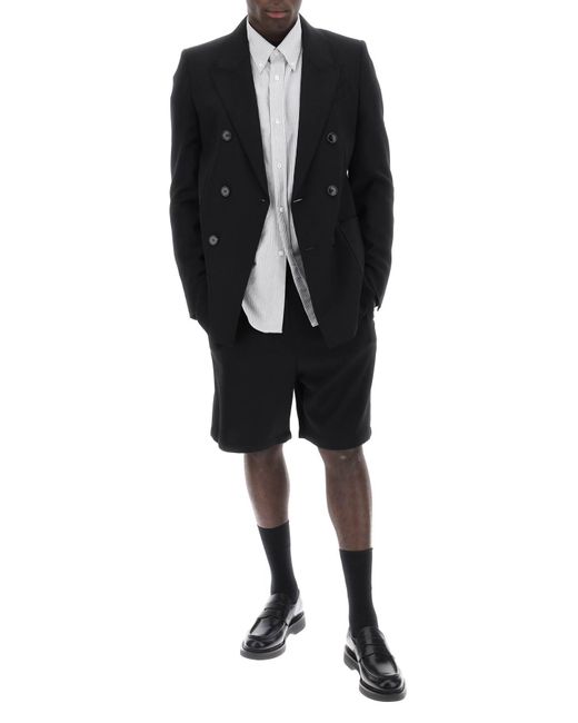 Wool and Viscose Blend Bermuda AMI pour homme en coloris Black