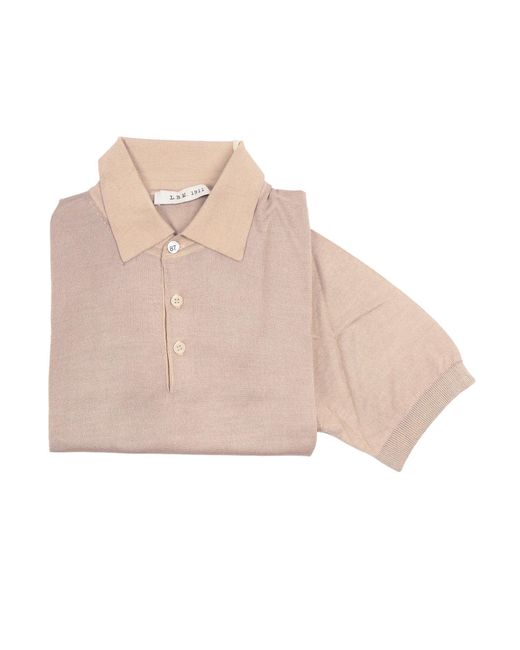 LBM 1911 LUBIAM Pink Sweater Silk Cashmere Crewneck for men