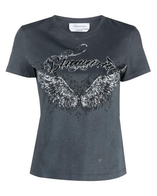 Blumarine Pink T Shirt M/C St.Logo for men