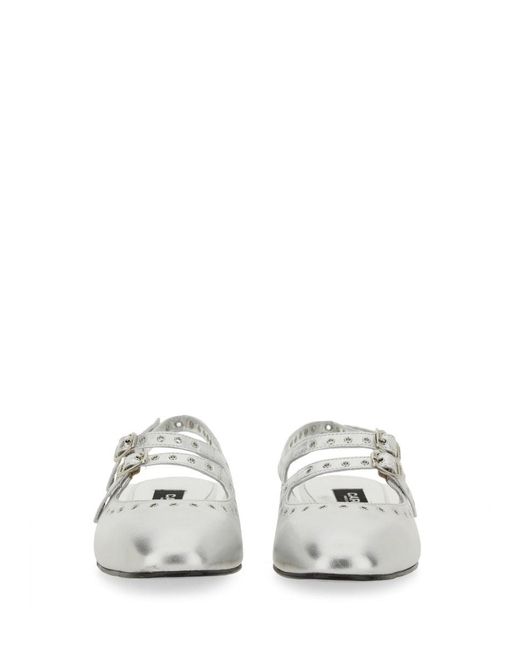 CAREL PARIS White Mary Jane Slingback "queen"