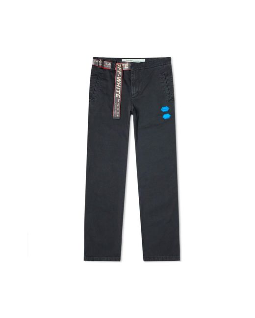 Off-White c/o Virgil Abloh Blue Off White Cotton Denim Trousers for men