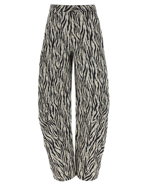 ROTATE BIRGER CHRISTENSEN Roteer Birger Christensen 'gedrukte Twill -lading' Broek in het White