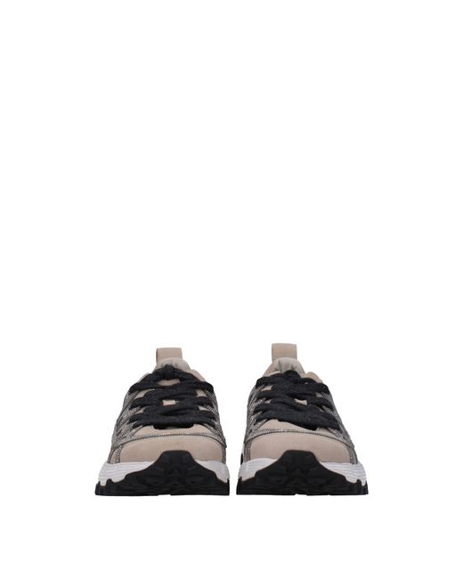 Brunello Cucinelli Gray Sneakers Vibram Frau Wildleder Beige