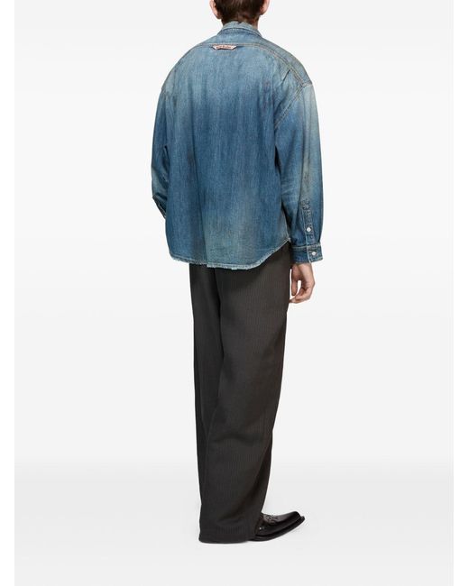 Acne Blue Denim Cotton Shirt for men