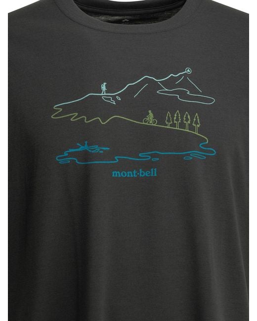 Montbell Black Polyester T-Shirt