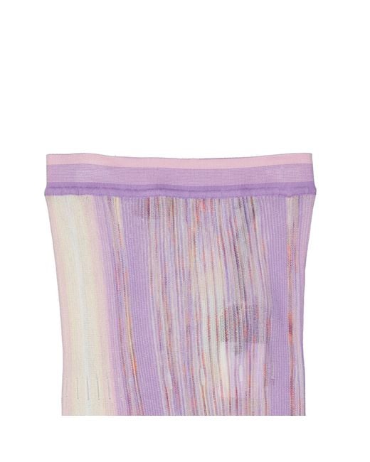 Missoni Purple Elastic Maxi Skirt