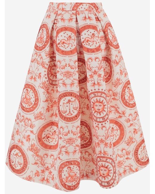 Lunatica Milano Flared Skirt With Fantasy Print