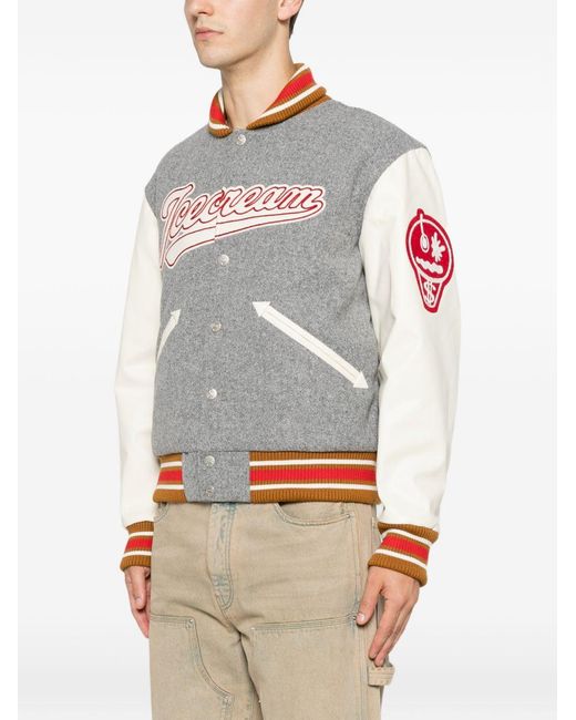 ICECREAM Gray Logo Bomber Jacket