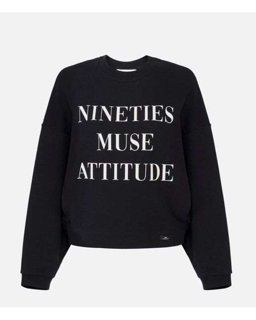 Sweat-shirt avec lettrage imprimé Elisabetta Franchi en coloris Black