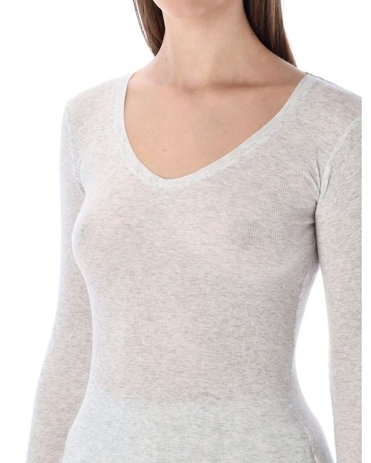 American Vintage Gray Massachusetts Ribbed T-Shirt