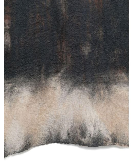 Silvana Manetti Gray Jagged-Edge Scarf