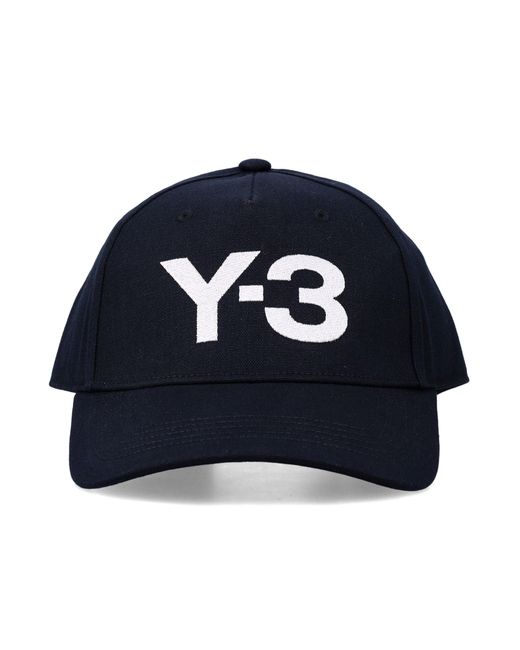 Y-3 Blue Cotton Logo Cap
