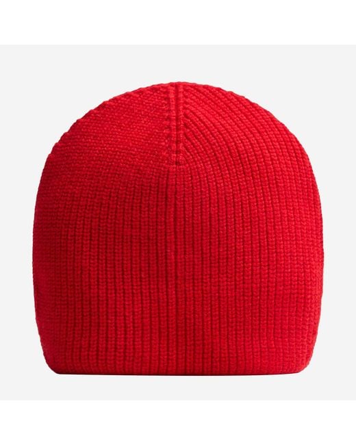 Patou Red Stretch Wool Blend Beanie