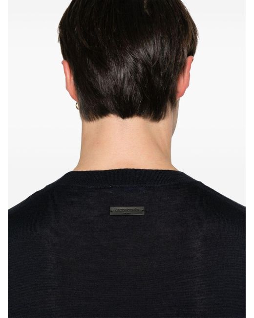 Jacob Cohen Wool En Silk Crewneck -trui in het Black