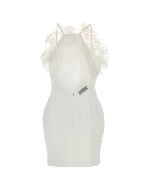 The Attico White Stretch Cady Mini Dress