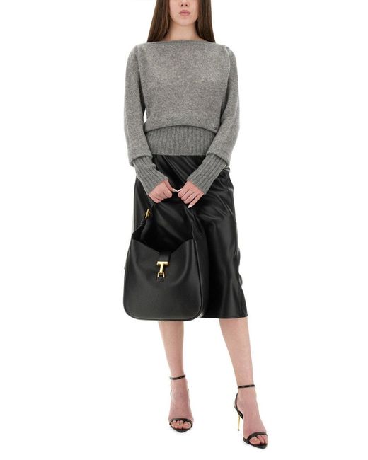 Tom Ford Gray Boat-Neck Sweater